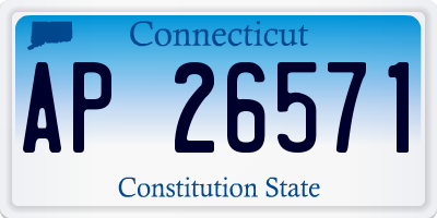 CT license plate AP26571