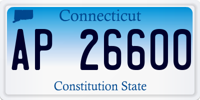CT license plate AP26600