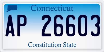 CT license plate AP26603