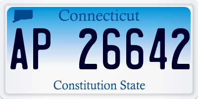 CT license plate AP26642
