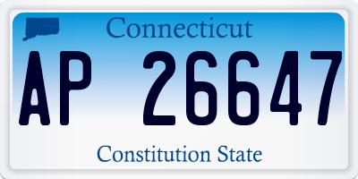 CT license plate AP26647