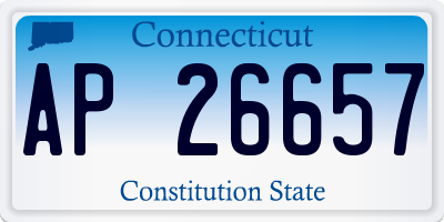 CT license plate AP26657