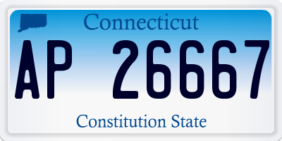CT license plate AP26667