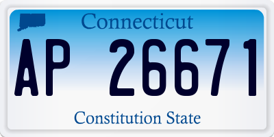 CT license plate AP26671