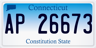 CT license plate AP26673