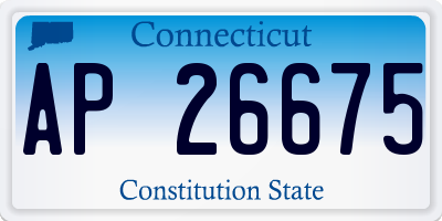 CT license plate AP26675