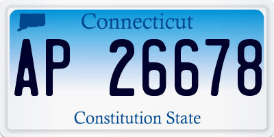CT license plate AP26678