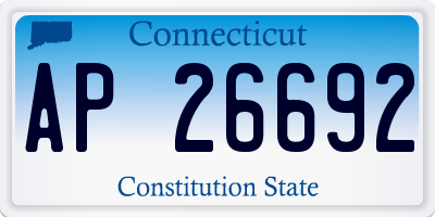 CT license plate AP26692