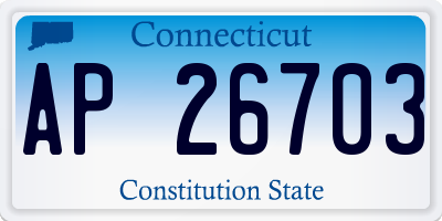 CT license plate AP26703