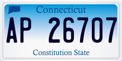 CT license plate AP26707