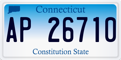 CT license plate AP26710