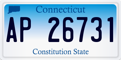 CT license plate AP26731