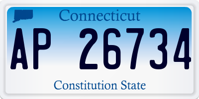 CT license plate AP26734