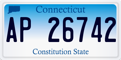 CT license plate AP26742