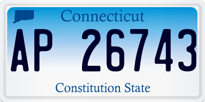 CT license plate AP26743