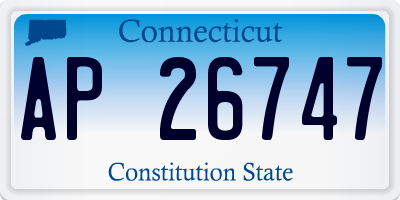 CT license plate AP26747