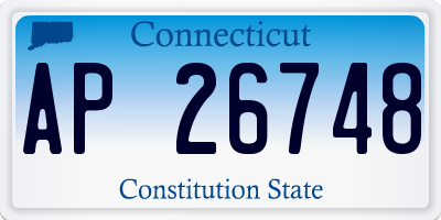 CT license plate AP26748