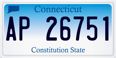 CT license plate AP26751