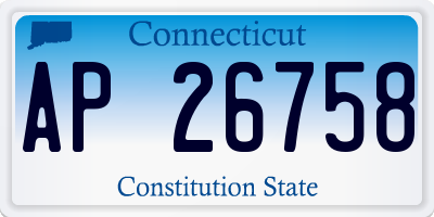 CT license plate AP26758