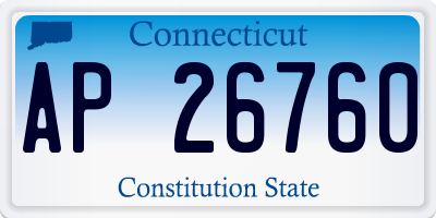 CT license plate AP26760