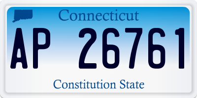 CT license plate AP26761