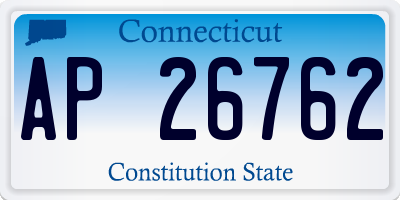CT license plate AP26762