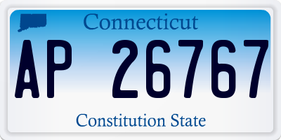 CT license plate AP26767