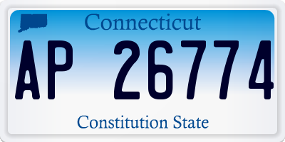 CT license plate AP26774