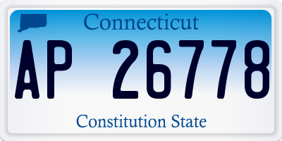 CT license plate AP26778