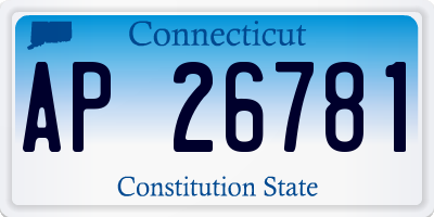 CT license plate AP26781