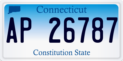 CT license plate AP26787