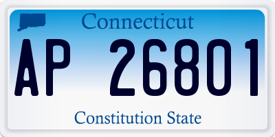 CT license plate AP26801