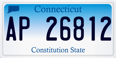 CT license plate AP26812