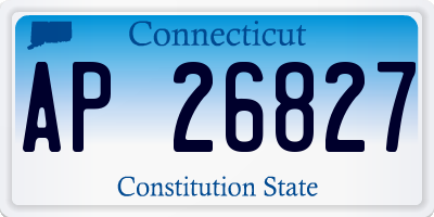 CT license plate AP26827