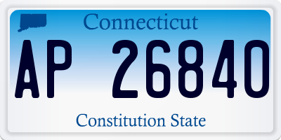 CT license plate AP26840