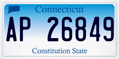 CT license plate AP26849