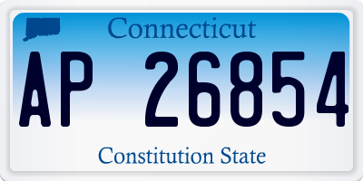 CT license plate AP26854