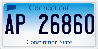 CT license plate AP26860