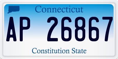 CT license plate AP26867