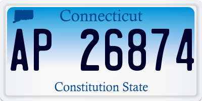 CT license plate AP26874