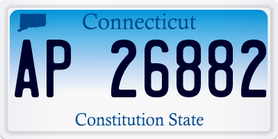CT license plate AP26882