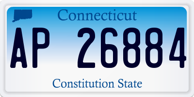CT license plate AP26884