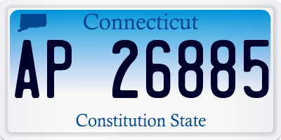 CT license plate AP26885