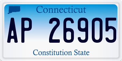 CT license plate AP26905