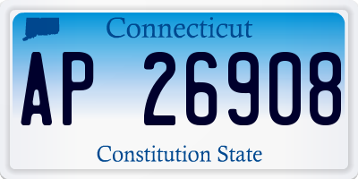 CT license plate AP26908