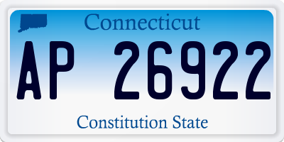 CT license plate AP26922