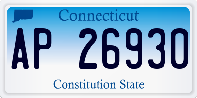 CT license plate AP26930