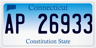 CT license plate AP26933