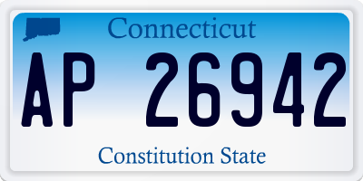 CT license plate AP26942
