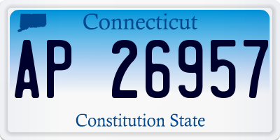 CT license plate AP26957